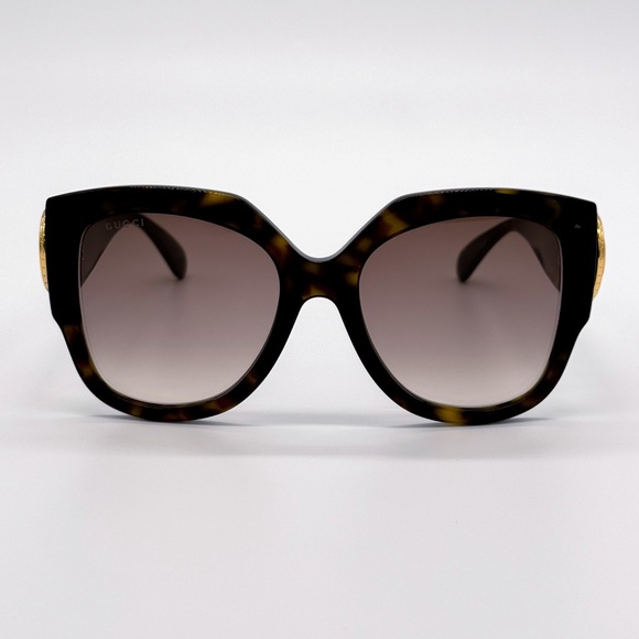 NEW GUCCI GG1407S 003 HAVANA BROWN WOMEN SQUARE SUNGLASSES GUCCI - Picture 5 of 11